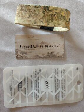 Zox Wide Band Bracelet Blessings in Disguise Inspirational beige Large
